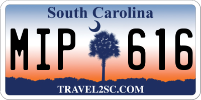 SC license plate MIP616