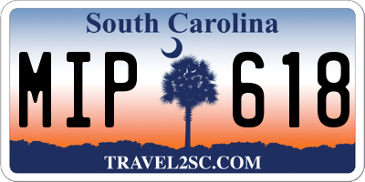 SC license plate MIP618