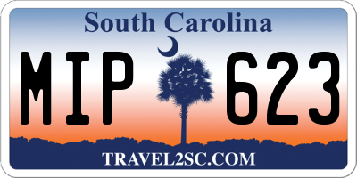 SC license plate MIP623