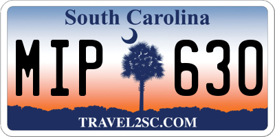 SC license plate MIP630