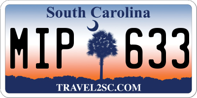SC license plate MIP633