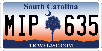 SC license plate MIP635