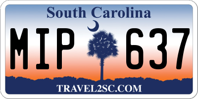 SC license plate MIP637