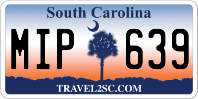 SC license plate MIP639