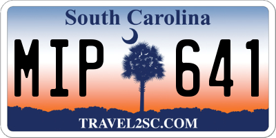 SC license plate MIP641
