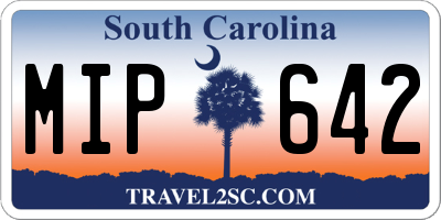 SC license plate MIP642