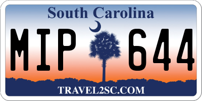 SC license plate MIP644