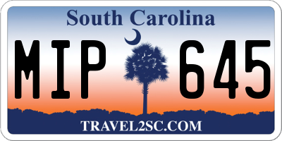 SC license plate MIP645