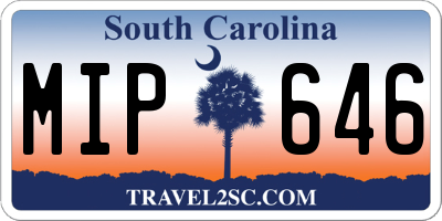 SC license plate MIP646