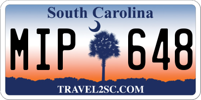 SC license plate MIP648