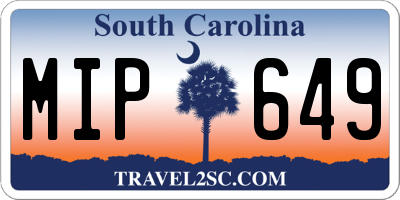 SC license plate MIP649