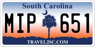 SC license plate MIP651