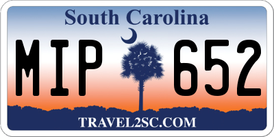 SC license plate MIP652