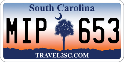 SC license plate MIP653