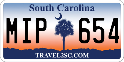 SC license plate MIP654
