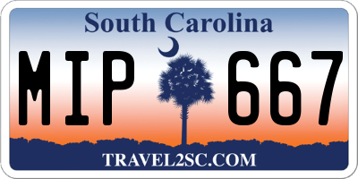 SC license plate MIP667