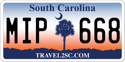 SC license plate MIP668