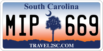 SC license plate MIP669