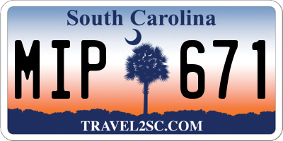 SC license plate MIP671