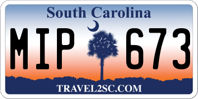 SC license plate MIP673