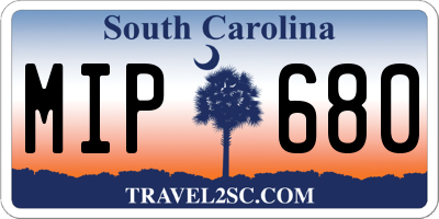 SC license plate MIP680