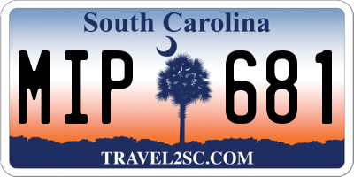 SC license plate MIP681