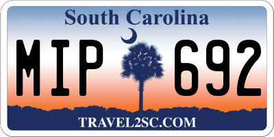 SC license plate MIP692