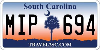SC license plate MIP694