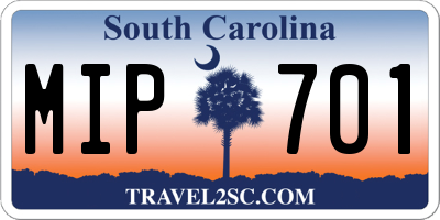 SC license plate MIP701