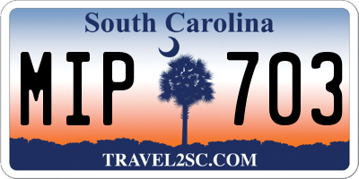 SC license plate MIP703