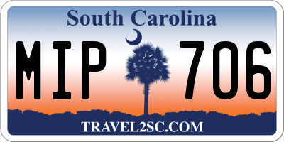 SC license plate MIP706
