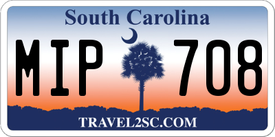 SC license plate MIP708