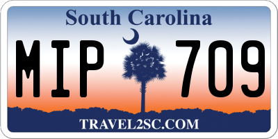 SC license plate MIP709