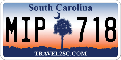 SC license plate MIP718