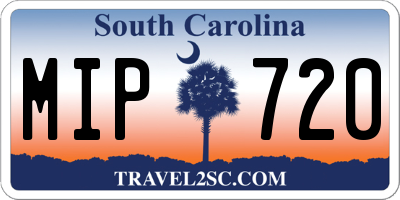 SC license plate MIP720
