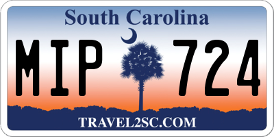 SC license plate MIP724