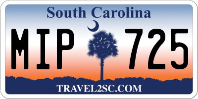 SC license plate MIP725