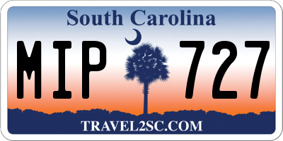 SC license plate MIP727