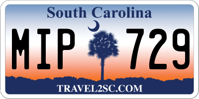 SC license plate MIP729