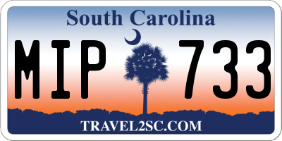 SC license plate MIP733