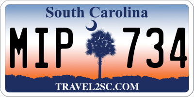 SC license plate MIP734