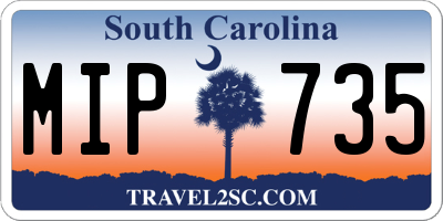 SC license plate MIP735