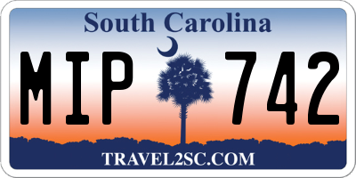 SC license plate MIP742