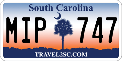 SC license plate MIP747