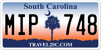 SC license plate MIP748