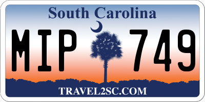 SC license plate MIP749
