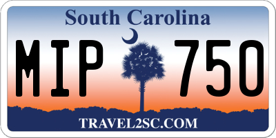 SC license plate MIP750