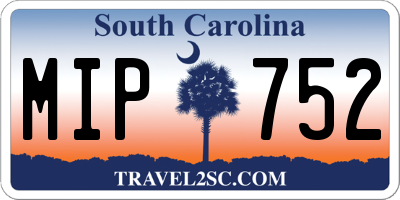 SC license plate MIP752