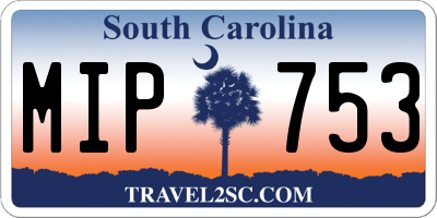SC license plate MIP753
