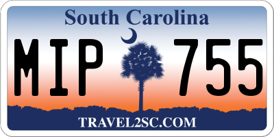 SC license plate MIP755